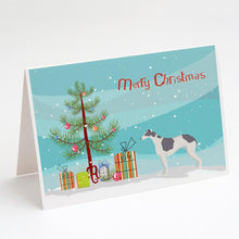 Load image into Gallery viewer, Greyhound Christmas Tree Greeting Cards -  Blank Note Cards – 8-Pack of Artist-Designed Cards with Envelopes