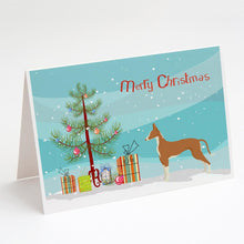 Load image into Gallery viewer, Ibizan Hound Christmas Tree Greeting Cards -  Blank Note Cards – 8-Pack of Artist-Designed Cards with Envelopes