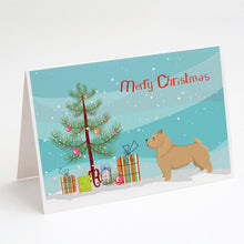 Load image into Gallery viewer, Norwich Terrier Christmas Tree Greeting Cards -  Blank Note Cards – 8-Pack of Artist-Designed Cards with Envelopes