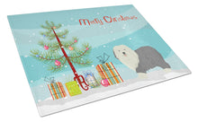 Load image into Gallery viewer, Old English Sheepdog Christmas Tree Glass Cutting Boards – Durable, Decorative Kitchen Art Large CK3552LCB
