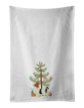 Load image into Gallery viewer, Papillon Christmas Tree White Kitchen Towel Set of 2