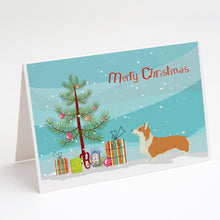 Load image into Gallery viewer, Pembroke Corgi Christmas Tree Greeting Cards -  Blank Note Cards – 8-Pack of Artist-Designed Cards with Envelopes