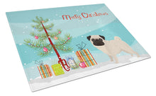 Load image into Gallery viewer, Pug Christmas Tree Glass Cutting Boards – Durable, Decorative Kitchen Art Large CK3557LCB
