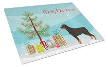 Load image into Gallery viewer, Rottweiler Christmas Tree Glass Cutting Boards – Durable, Decorative Kitchen Art Large CK3558LCB
