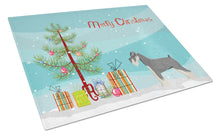 Load image into Gallery viewer, Schnauzer Christmas Tree Glass Cutting Boards – Durable, Decorative Kitchen Art Large CK3559LCB