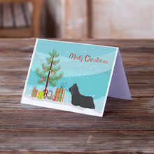 Load image into Gallery viewer, Skye Terrier Christmas Tree Greeting Cards -  Blank Note Cards – 8-Pack of Artist-Designed Cards with Envelopes