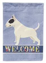 Load image into Gallery viewer, Black and White Bull Terrier Welcome Flag Canvas House Size CK3586CHF