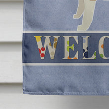 Load image into Gallery viewer, Fawn and White Bull Terrier Welcome Flag Canvas House Size CK3587CHF
