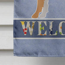 Load image into Gallery viewer, Brown &amp; White Elo dog Welcome Flag Canvas House Size CK3643CHF