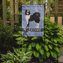 Load image into Gallery viewer, Black and White Elo dog Welcome Garden Flag - Outdoor Decorative Yard Flag CK3644GF