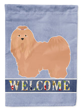 Load image into Gallery viewer, Tan Lhasa Apso Welcome Flag Canvas House Size CK3660CHF