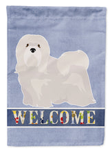 Load image into Gallery viewer, White Lhasa Apso Welcome Flag Canvas House Size CK3661CHF