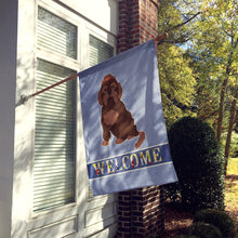 Load image into Gallery viewer, Brown Russian Tsvetnaya Bolonka Lap Dog  Welcome Flag Canvas House Size CK3701CHF