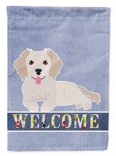 Load image into Gallery viewer, Small Greek Domestic Dog Kokoni #2 Welcome Garden Flag – Decorative Outdoor Yard Flag CK3702GF