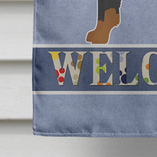 Load image into Gallery viewer, Black and Tan Chion Welcome Flag Canvas House Size CK3719CHF