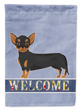 Load image into Gallery viewer, Black and Tan Chiweenie Welcome Flag Canvas House Size CK3722CHF