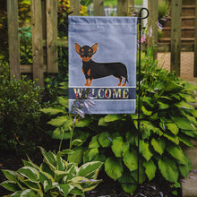 Load image into Gallery viewer, Black and Tan Chiweenie Welcome Garden Flag – Decorative Outdoor Yard Flag CK3722GF