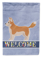 Load image into Gallery viewer, Corgi Husky Mix Welcome Flag Canvas House Size CK3730CHF