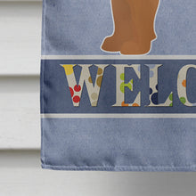 Load image into Gallery viewer, Tan French Bulldog Pit Bull Mix Welcome Flag Canvas House Size CK3734CHF