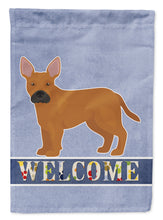 Load image into Gallery viewer, Tan French Bulldog Pit Bull Mix Welcome Flag Canvas House Size CK3734CHF