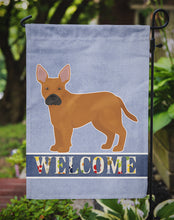 Load image into Gallery viewer, Tan French Bulldog Pit Bull Mix Welcome Garden Flag – Decorative Outdoor Yard Flag CK3734GF