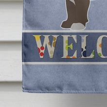 Load image into Gallery viewer, Black French Bulldog Pit Bull Mix Welcome Flag Canvas House Size CK3735CHF