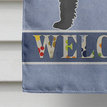Load image into Gallery viewer, Black Labradoodle Welcome Flag Canvas House Size CK3753CHF