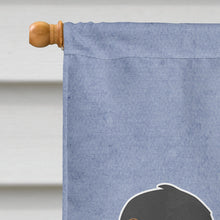 Load image into Gallery viewer, Black Pekeapoo Welcome Flag Canvas House Size CK3764CHF