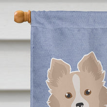 Load image into Gallery viewer, Tan Pomchi Welcome Flag Canvas House Size CK3766CHF