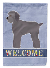 Load image into Gallery viewer, Grey Schnoodle Welcome Flag Canvas House Size CK3771CHF