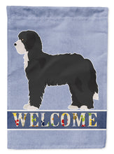 Load image into Gallery viewer, Black Sheepadoodle Welcome Flag Canvas House Size CK3774CHF