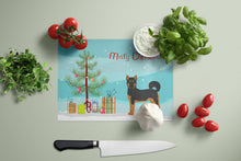 Load image into Gallery viewer, Akita Shepherd Black and Tan Christmas Tree Glass Cutting Boards – Durable, Decorative Kitchen Art Large CK3798LCB