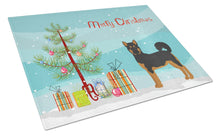 Load image into Gallery viewer, Akita Shepherd Black and Tan Christmas Tree Glass Cutting Boards – Durable, Decorative Kitchen Art Large CK3798LCB
