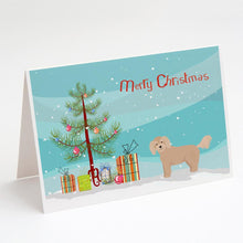 Load image into Gallery viewer, Bichpoo Christmas Tree Greeting Cards -  Blank Note Cards – 8-Pack of Artist-Designed Cards with Envelopes