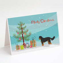 Load image into Gallery viewer, Black and Tan Cavapoo Christmas Tree Greeting Cards -  Blank Note Cards – 8-Pack of Artist-Designed Cards with Envelopes