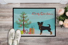 Load image into Gallery viewer, Black and Tan Chion Christmas Tree Doormat - 24x36 Decorative Floor Mat – Indoor/Outdoor Rug with Artistic Flair CK3813JMAT