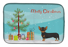 Load image into Gallery viewer, Black and Tan Chiweenie Christmas Tree Dish Drying Mat – Absorbent, Artistic Kitchen Essentials CK3816DDM