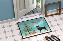 Load image into Gallery viewer, Black and Tan Chorkie Christmas Tree Doormat - 24x36 Decorative Floor Mat – Indoor/Outdoor Rug with Artistic Flair CK3817JMAT