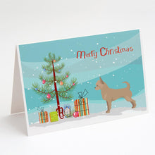 Load image into Gallery viewer, Tan Chorkie Christmas Tree Greeting Cards -  Blank Note Cards – 8-Pack of Artist-Designed Cards with Envelopes