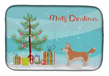 Load image into Gallery viewer, Corgi Husky Mix Christmas Tree Dish Drying Mat – Absorbent, Artistic Kitchen Essentials CK3824DDM