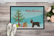 Load image into Gallery viewer, Black French Bulldog Pit Bull Mix Christmas Tree Doormat - 24x36 Decorative Floor Mat – Indoor/Outdoor Rug with Artistic Flair CK3829JMAT