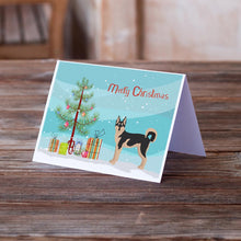 Load image into Gallery viewer, Gerberian Shepsky #2 Christmas Tree Greeting Cards -  Blank Note Cards – 8-Pack of Artist-Designed Cards with Envelopes