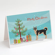 Load image into Gallery viewer, Gerberian Shepsky #2 Christmas Tree Greeting Cards -  Blank Note Cards – 8-Pack of Artist-Designed Cards with Envelopes