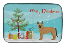 Load image into Gallery viewer, Tan German Shepherd Mastiff Mix Christmas Tree Dish Drying Mat – Absorbent, Artistic Kitchen Essentials CK3832DDM