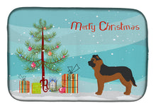 Load image into Gallery viewer, Black German Shepherd Mastiff Mix Christmas Tree Dish Drying Mat – Absorbent, Artistic Kitchen Essentials CK3833DDM