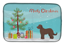 Load image into Gallery viewer, Brown Goldendoodle Christmas Tree Dish Drying Mat – Absorbent, Artistic Kitchen Essentials CK3838DDM