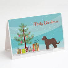 Load image into Gallery viewer, Brown Goldendoodle Christmas Tree Greeting Cards -  Blank Note Cards – 8-Pack of Artist-Designed Cards with Envelopes