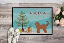Load image into Gallery viewer, Tan Goldendoodle Christmas Tree Doormat - 24x36 Decorative Floor Mat – Indoor/Outdoor Rug with Artistic Flair CK3839JMAT