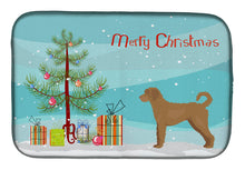Load image into Gallery viewer, Tan Labradoodle Christmas Tree Dish Drying Mat – Absorbent, Artistic Kitchen Essentials CK3846DDM