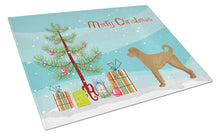 Load image into Gallery viewer, Tan Labradoodle Christmas Tree Glass Cutting Boards – Durable, Decorative Kitchen Art Large CK3846LCB